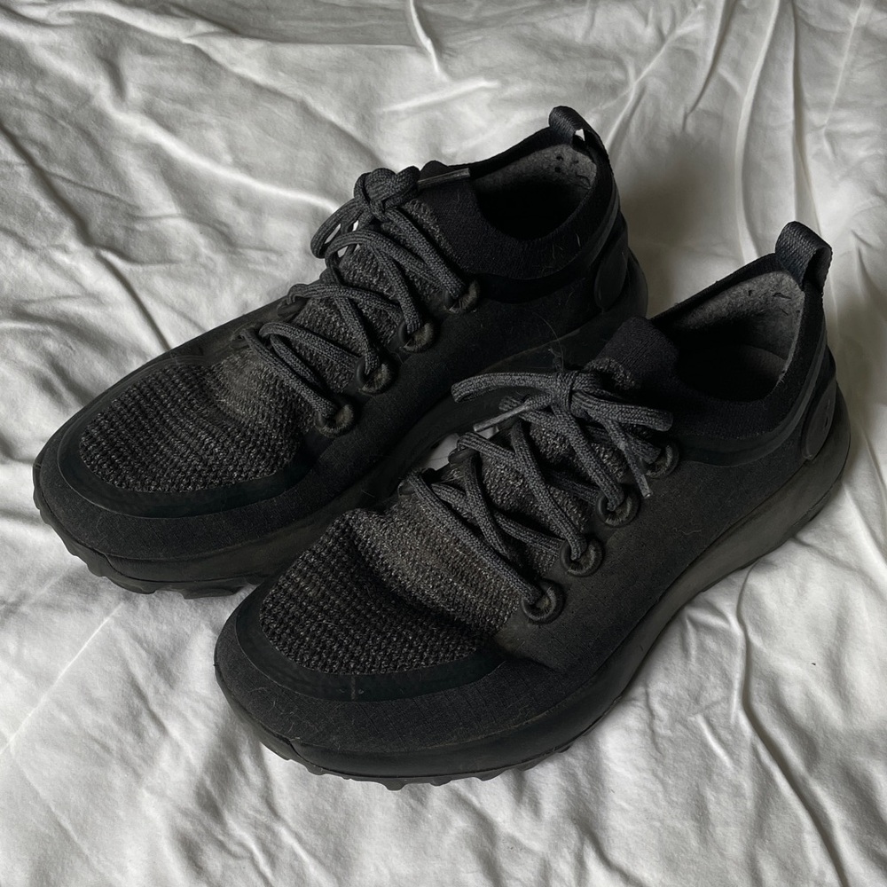 allbirds Women's Black Knit Lace-Up Trail Sneakers